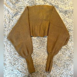 Blouson Sleeve Cropped Sweater